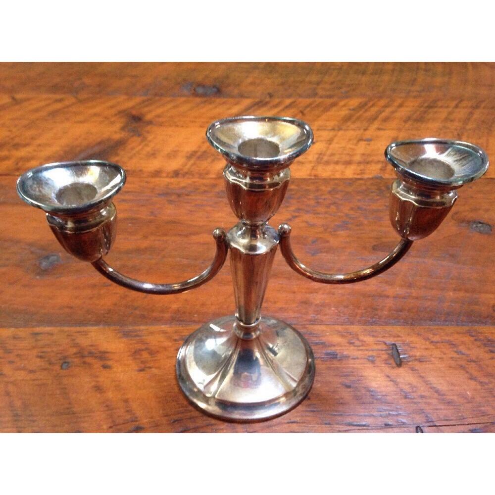 Vintage Danish Silverplate Hans Jensen Hejl Candlestick Candle Holder Candelabra